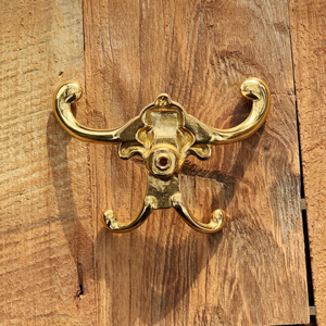 Victorian Style Decorative Coat Hook In Unlacquered Bras